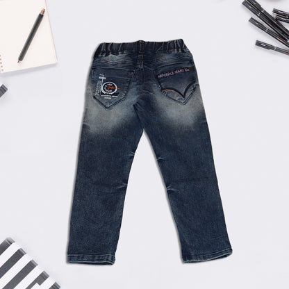 Boys Distressed and Fadded Blue Jeans