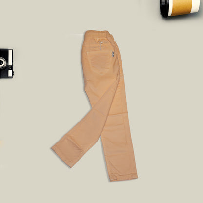 Unisex Beige Solid Jeans