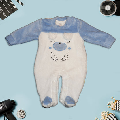 Cartoon Printed Sleepsuit - Blue and Yellow