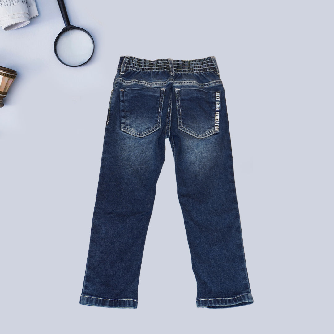 Blue Solid Jeans for Kids