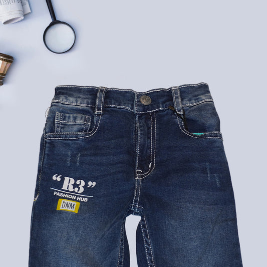 Blue Solid Jeans for Kids