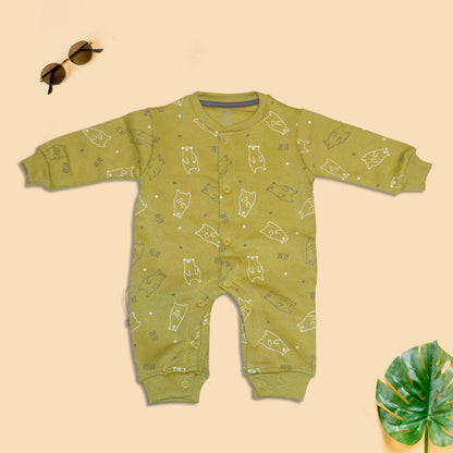 Full Sleeve Sleepsuit for Kids - Pink and Beige