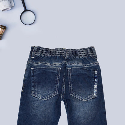 Blue Solid Jeans for Kids