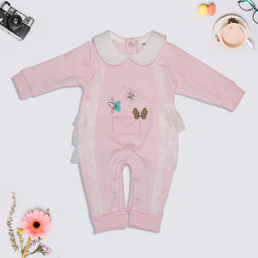 Pink Ruffled Sleepsuit for Kids