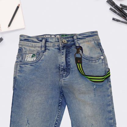 Boys Solid Jeans with Hanging Rope