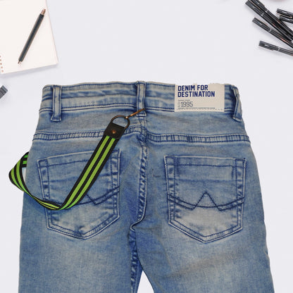 Boys Solid Jeans with Hanging Rope