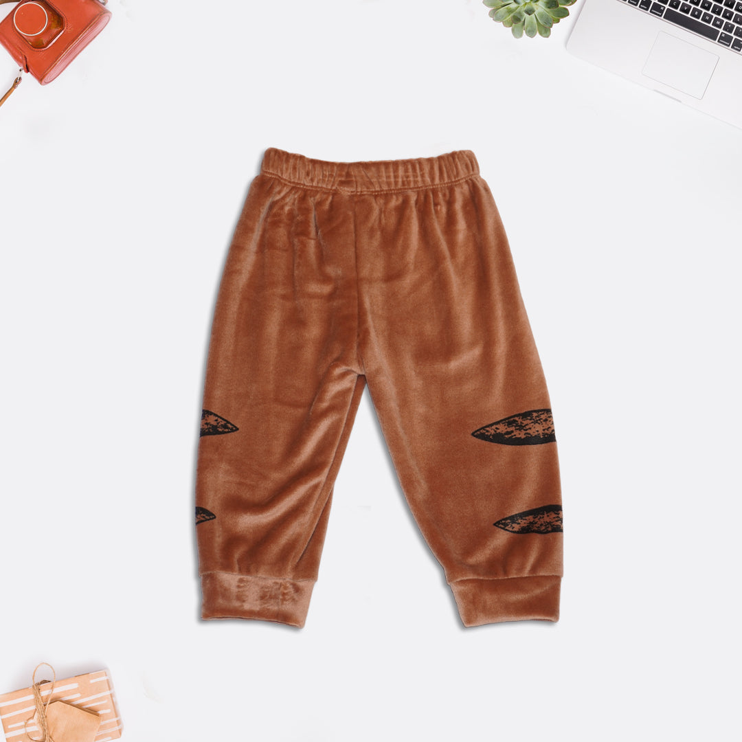 Full Sleeves Sweatshirt and Joggers for Kids - Pink and Brown