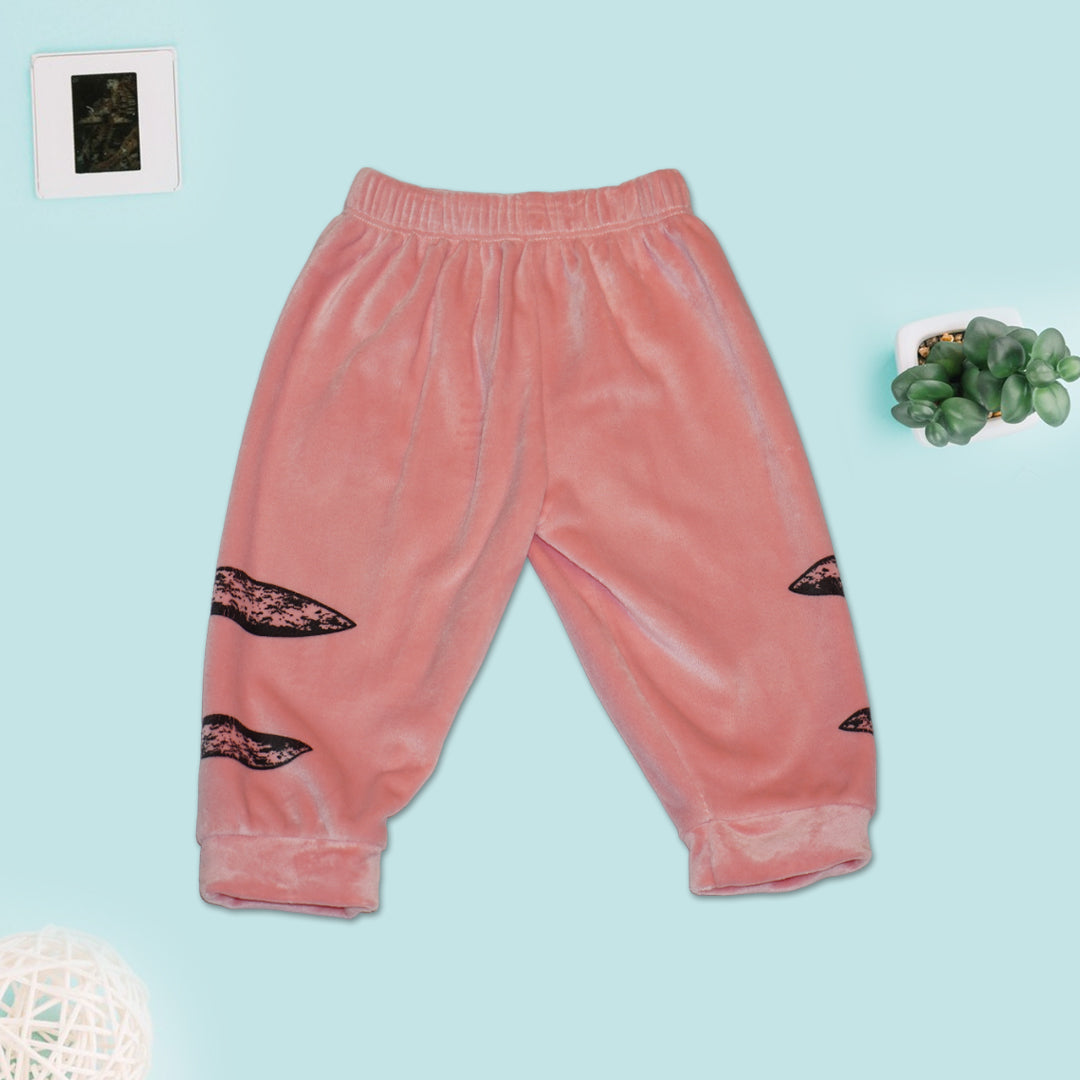 Full Sleeves Sweatshirt and Joggers for Kids - Pink and Brown