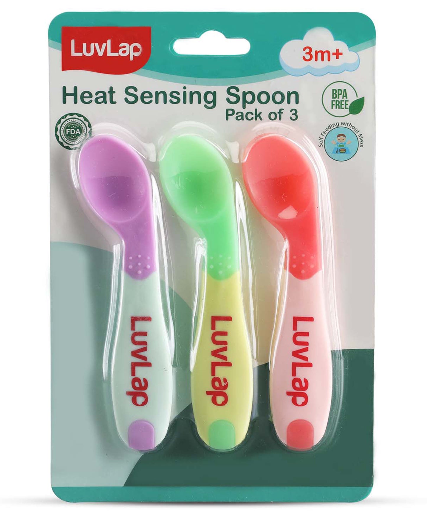 luvlap Heat Sensing Spoon Set Pack of 3 - Multicolour