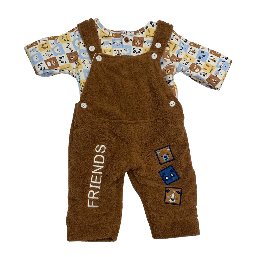 Kids Brown Dungree Set