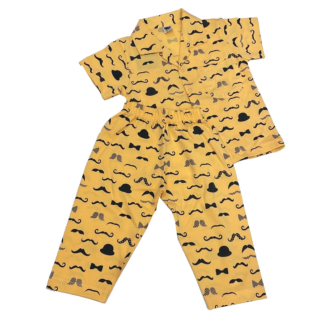 Kids Cotton Night Suit Elastic Waist Payjama Set for Boys