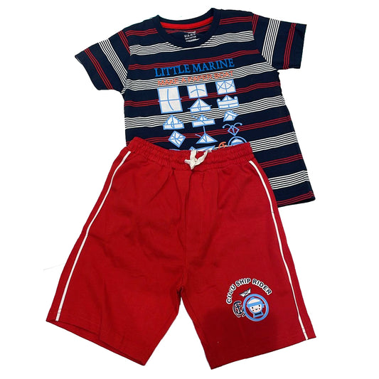 Kids Cotton Set with String for Boys(Black and Red)