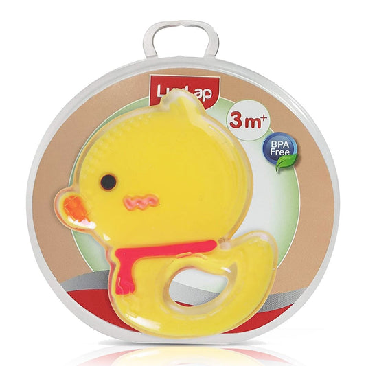 LuvLap Silicone Teether, Yellow Duck Design, 3m+, BPA Free (Yellow)