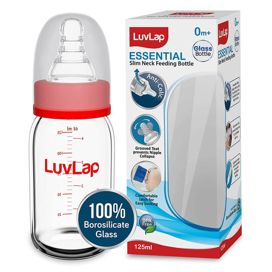 Luv Lap Essential Slim Neck Glass Feeding Bottle